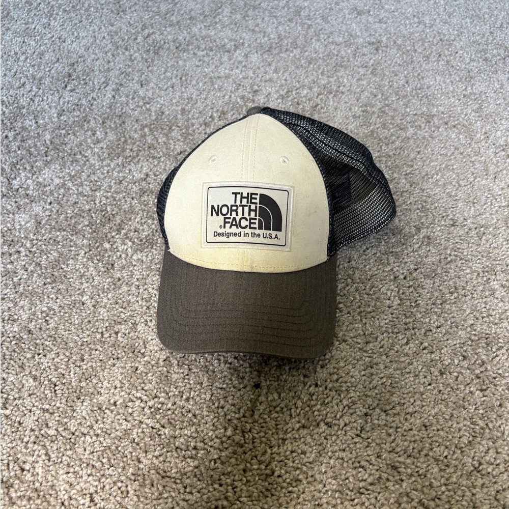 The North Face Cream and Brown Trucker Hat